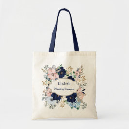 Bolsa Tote Nome Personalizado Bridal Rosa Rosa Rosa Azul