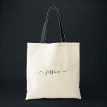 Bolsa Tote Nome Personalizado Bridesmaid de Casamento de Scri<br><div class="desc">Nome Personalizado Simples Feminina Negra Girly Black Tote Bag Ideia de presente para suas damas de honra,  amigos e família.</div>