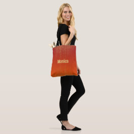 Bolsa Tote Nome personalizado brilho amarelo laranja elegante