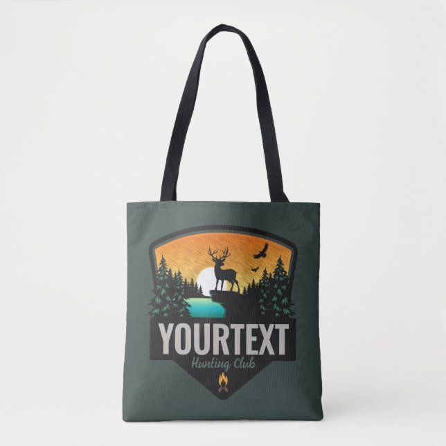 Bolsa Tote NOME Personalizado Caça Selvagem de Elk Sunset (Frente)