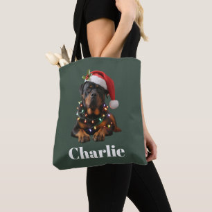Bolsa Tote Nome Personalizado Cachorro Rottweiler Natal Perso
