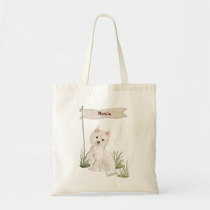 Bolsa Tote Nome Personalizado Cão de Pet Westie