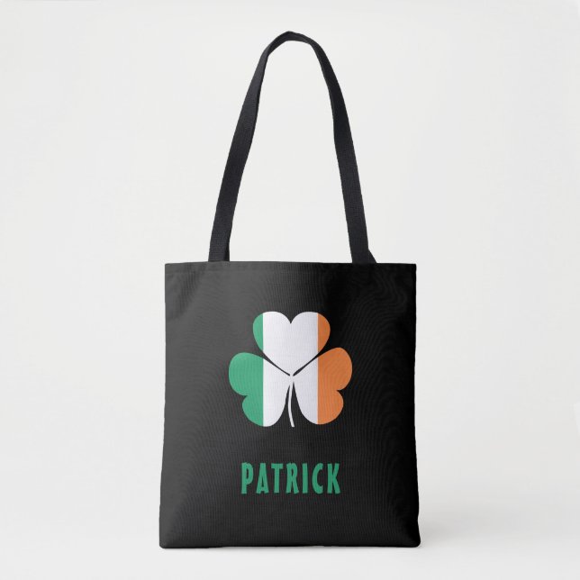 Bolsa Tote Nome Personalizado Celtic Ireland Shamrock Irish F (Frente)