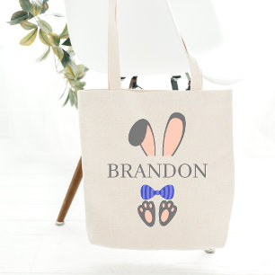 Bolsa Tote Nome Personalizado Coelhinho De Páscoa Com Arco