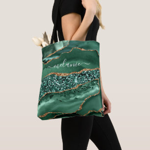 Bolsa Tote Nome Personalizado da Barra de Ferramentas Glitter