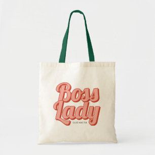 Bolsa Tote Nome Personalizado da Senhora Chefe Retro