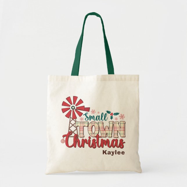 Bolsa Tote Nome Personalizado Da Tipografia Russa De Natal Em (Frente)