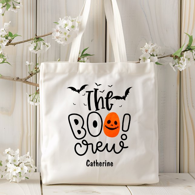 Bolsa Tote Nome Personalizado Da Tripulação De Boo | Hallowee (Criador carregado)