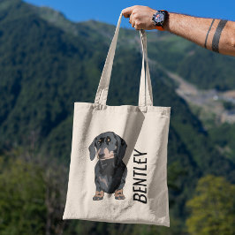 Bolsa Tote Nome Personalizado Dachshund Pet | Cute Doggy Good