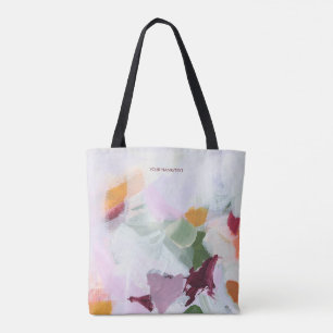 Bolsa Tote Nome Personalizado de Abstrato de Arte Colorida