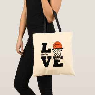 Bolsa Tote Nome Personalizado de Basball Love