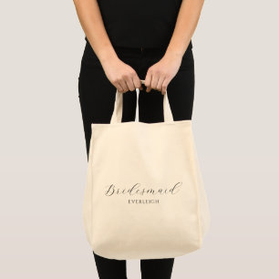 Bolsa Tote Nome Personalizado de Bridesmaid do Script Elegant