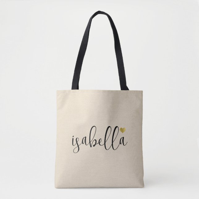 Bolsa Tote Nome Personalizado de Dama de Honra (Frente)