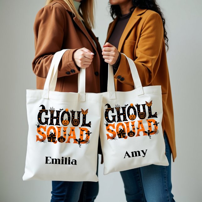 Bolsa Tote Nome Personalizado de Halloween do Esquadrão de Gh (Criador carregado)
