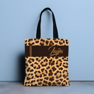 Bolsa Tote Nome Personalizado de Padrão de Rapariga Selvagem