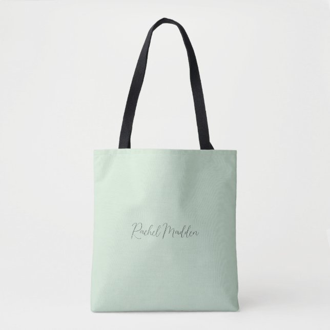 Bolsa Tote Nome Personalizado de Script Minimalista Feminina  (Frente)