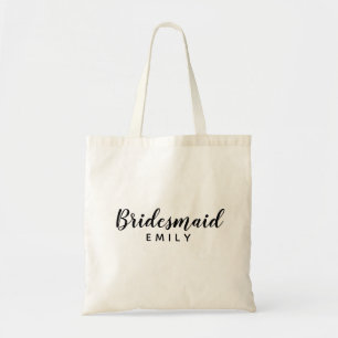Bolsa Tote Nome Personalizado do Bridesmaid do Script Elegant