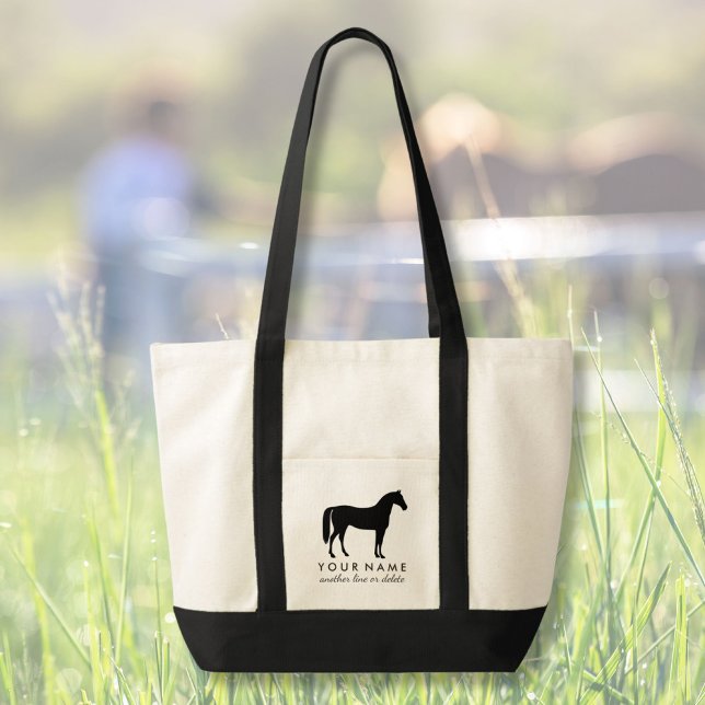 Bolsa Tote Nome Personalizado do Cavalo Equestre Personalizad (Criador carregado)