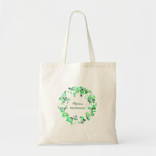 Bolsa Tote Nome Personalizado do Green Crest Casamentos Bride