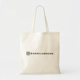 Bolsa Tote Nome Personalizado do Instagram Tote Social Pers