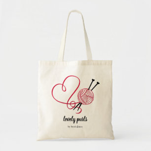 Bolsa Tote Nome personalizado do logótipo da bola de fios de