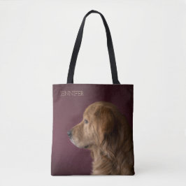 Bolsa Tote Nome Personalizado do ouro Retriever | Cão