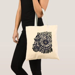 BOLSA TOTE NOME PERSONALIZADO DO PADRÃO DE LACE DE ANTÍQUIO
