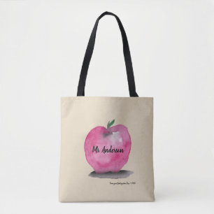 Bolsa Tote Nome personalizado do professor, Apple, estudantes