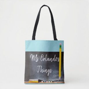 Bolsa Tote Nome personalizado dos professores de w da sacola