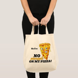 Bolsa Tote Nome Personalizado e Pizza Irritada Ingrediente