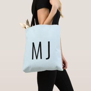 Bolsa Tote Nome Personalizado em Preto Gelo Contemporâneo