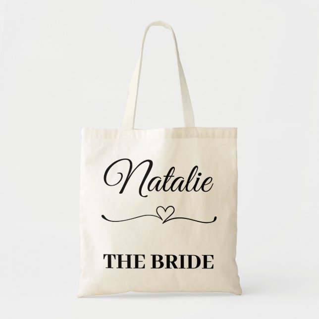 Bolsa Tote Nome Personalizado Equipe de Casamento da Noiva (Frente)