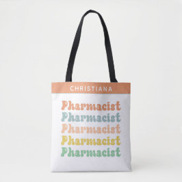 Bolsa Tote Nome Personalizado Farmacêutico Farmacologia Retro
