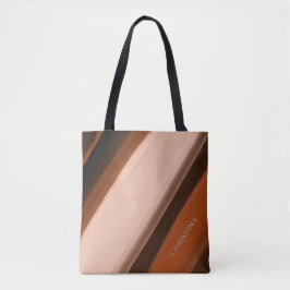 Bolsa Tote Nome Personalizado Faux Madeira Chique