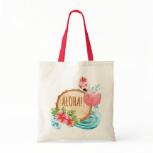 nome personalizado feminino flamingo sacos de tote