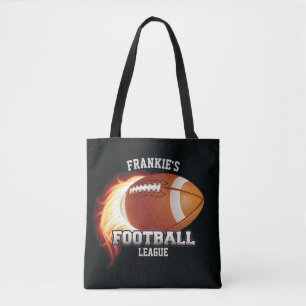 Bolsa Tote NOME Personalizado Futebol Americano Chama Esporte