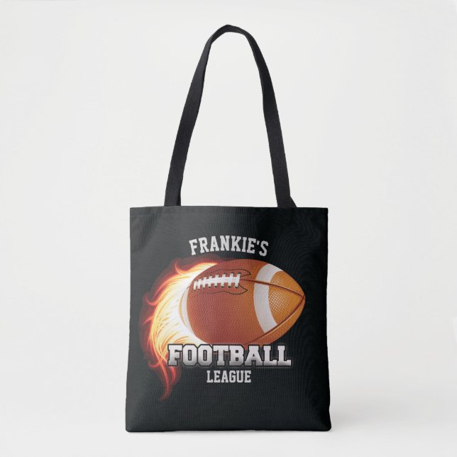 Bolsa Tote NOME Personalizado Futebol Americano Chama Esporte (Frente)