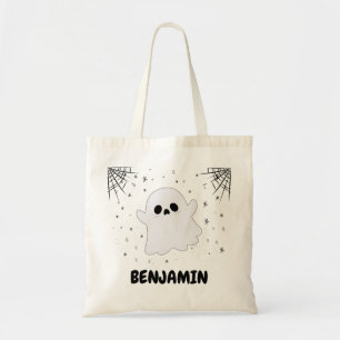 Bolsa Tote Nome personalizado Ghosts Treat ou Trick Candy