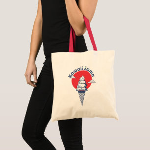 Bolsa Tote Nome Personalizado Kawaii Sorvete Cone Cute Japonê