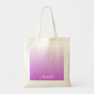 Bolsa Tote Nome personalizado Lilac roxo ombre
