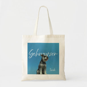 Bolsa Tote Nome Personalizado Miniatura Schnauzer Amante de C