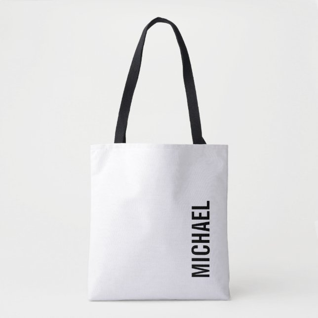 Bolsa Tote Nome Personalizado Mínimo Moderno (Frente)