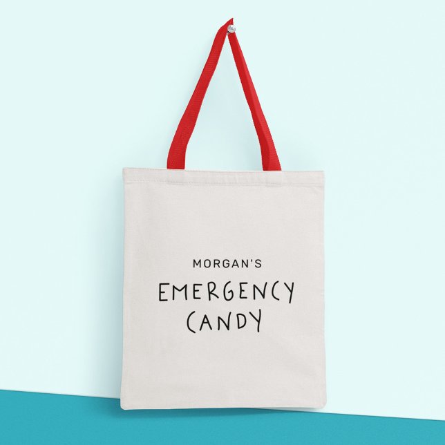 Bolsa Tote Nome Personalizado Moderno - Doces de Emergência d (Criador carregado)