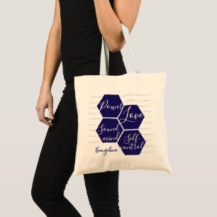 Bolsa Tote Nome Personalizado PODER AMOR MENTE SÃ Cristã
