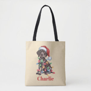 Bolsa Tote Nome Personalizado Pointer de Cabelo Curto Alemão