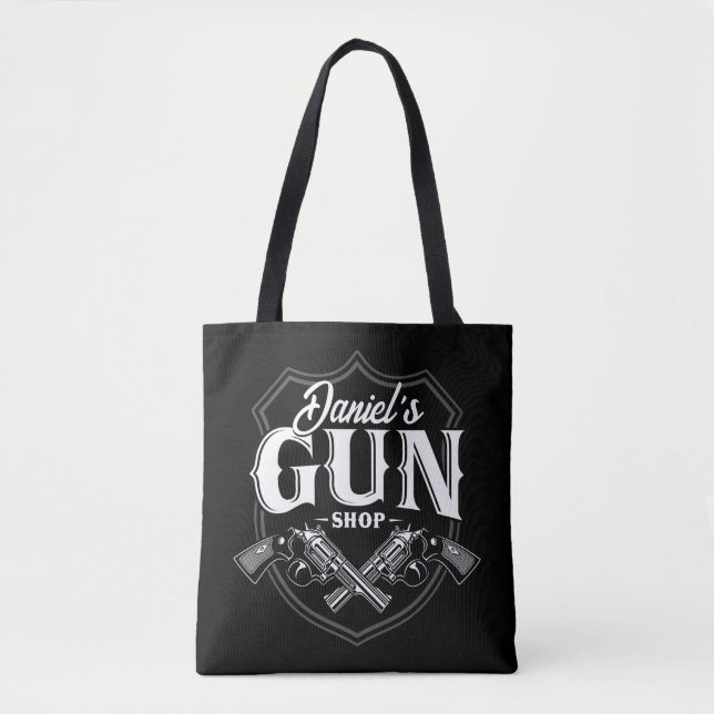 Bolsa Tote Nome Personalizado Revolvedores Antigos Armas de F (Frente)