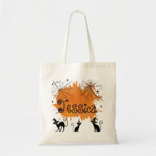 Bolsa Tote Nome Personalizado Spider da Web da Bruxa Negra Ne
