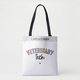 Bolsa Tote Nome Personalizado técnico veterinário   Vet Techn