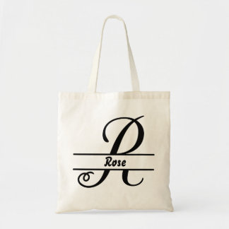 Bolsa Tote nome personalizado tote bag, letra personalizada R