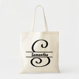 Bolsa Tote nome personalizado tote bag, letra personalizada S